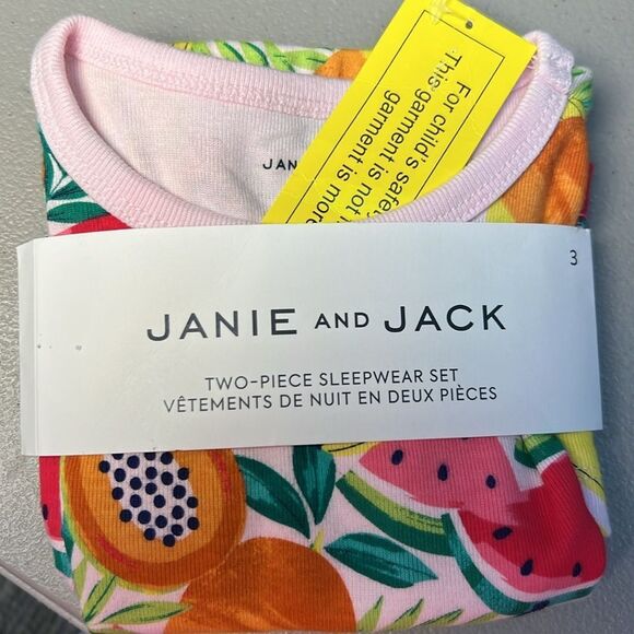 Janie and Jack 100049407 Good Night Short Pajama in Tropical Fruit size 3 NWT - Picture 6 of 9